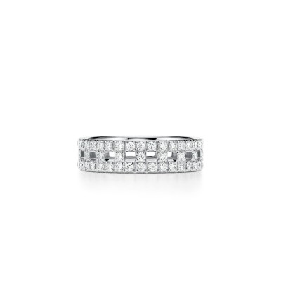 TIFFANY T TRUE WIDE RING IN WHITE GOLD WITH PAVÉ DIAMONDS 63963569